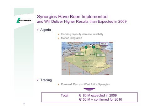 Presentation to the analysts and investors - Lafarge