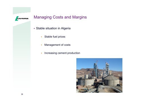 Presentation to the analysts and investors - Lafarge