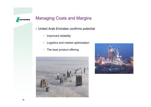 Presentation to the analysts and investors - Lafarge