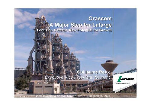 Presentation to the analysts and investors - Lafarge