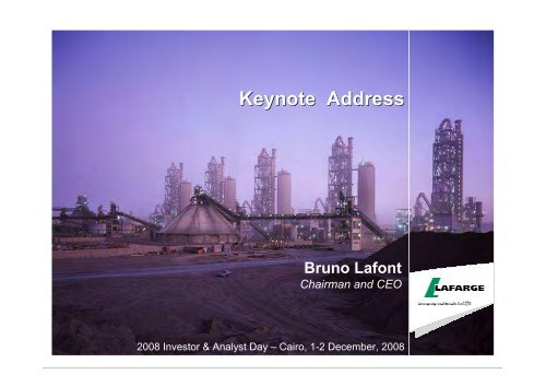 Presentation to the analysts and investors - Lafarge