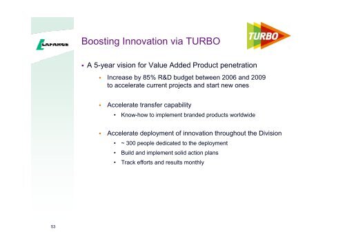 Presentation to the analysts and investors - Lafarge