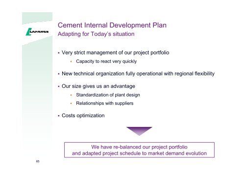 Presentation to the analysts and investors - Lafarge