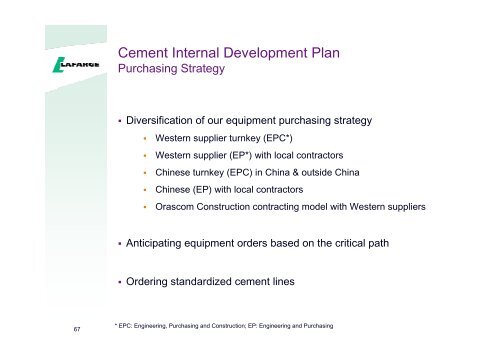 Presentation to the analysts and investors - Lafarge