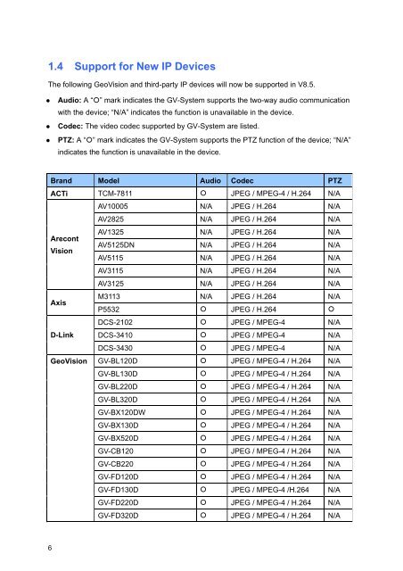 GeoVision V8.5 Feature Guide (PDF) - XTECHCAM