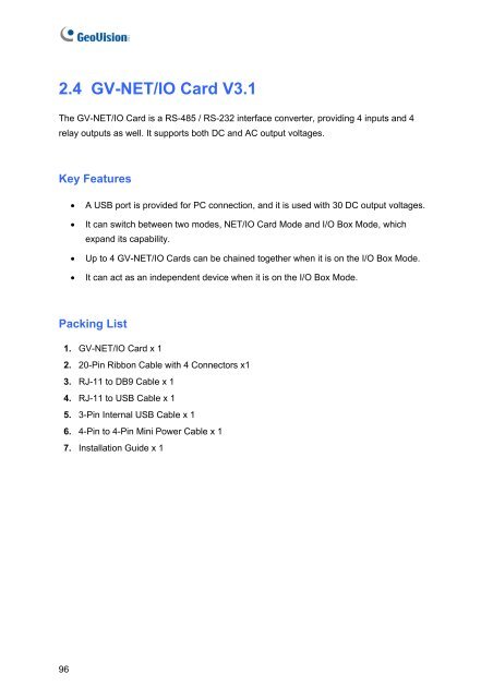 GeoVision V8.5 Installation Guide - XTECHCAM