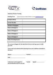 GeoVision Partner Training Booking Form Company Name ... - Ezcctv