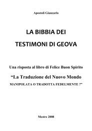 Download PDF LA BIBBIA DEI TESTIMONI DI GEOVA - InfoTdGeova.it