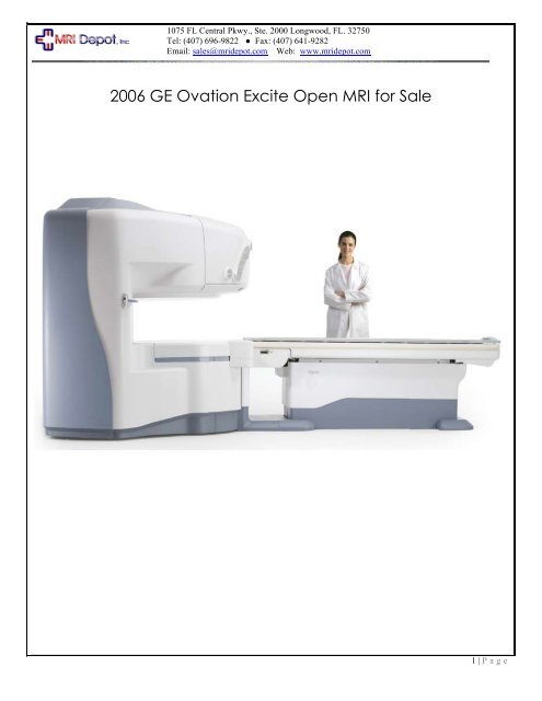 2006 GE Ovation Excite Open MRI for Sale