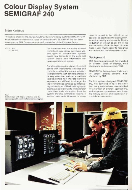 Colour Display System SEMIGRAF 240 - The history of Ericsson