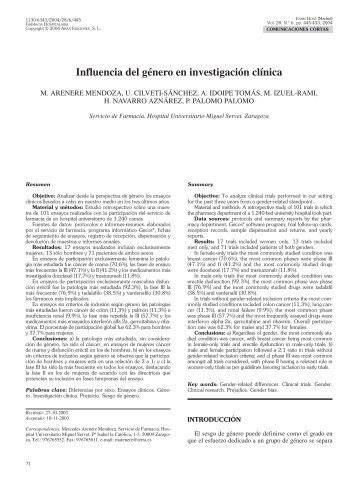 Influencia del género en investigación clínica - Sociedad Española ...