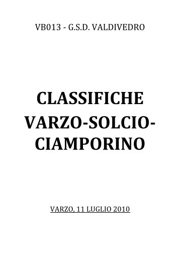 Varzo-Solcio-Ciamporino - Corsa in montagna Vco