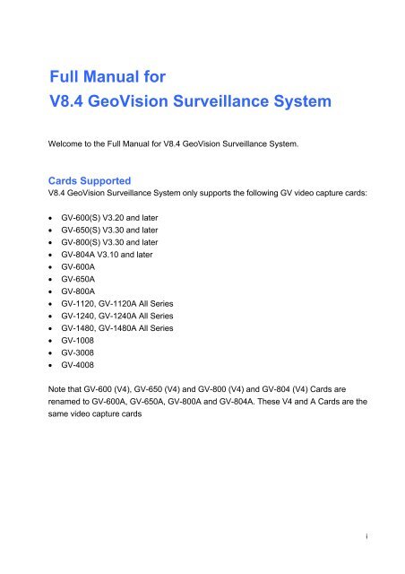 Manual - Surveillance System, Security Cameras, and CCTV ...